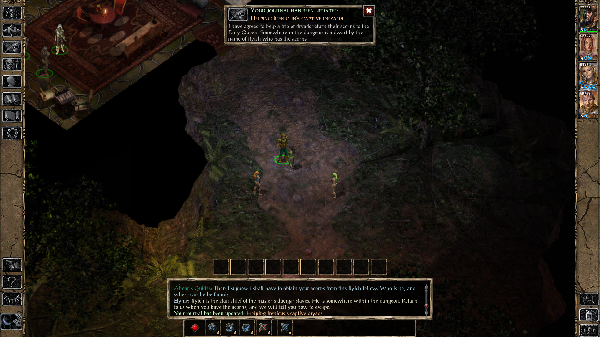 Helping Irenicus Captive Dryads Quest Start
